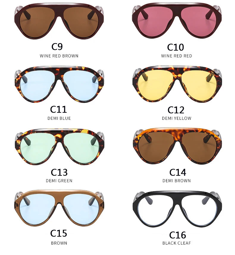 Women's Oversized Pilot Sunglasses – Large Frame Fashion Shades