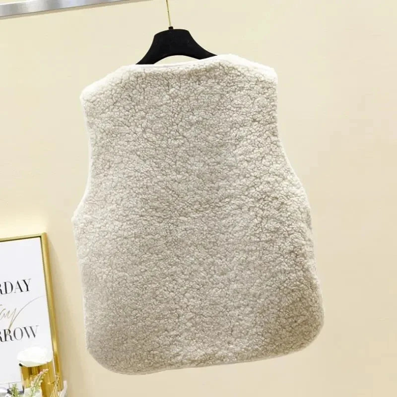 Women’s Warm Fleece Gilet – Soft Button-Up Sleeveless Jacket