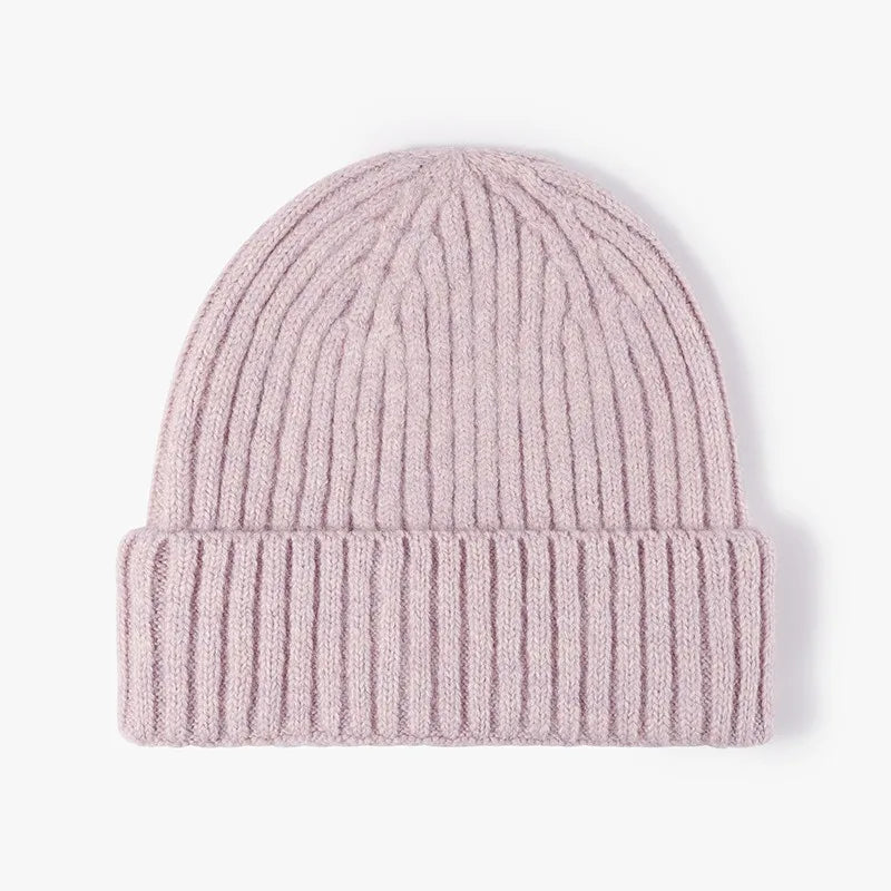 Unisex Thick Wool Knit Beanie Hat – Warm Winter Cap with Earflaps