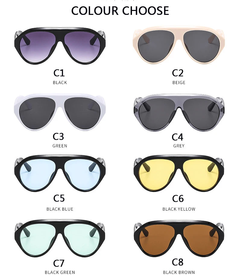 Women's Oversized Pilot Sunglasses – Large Frame Fashion Shades