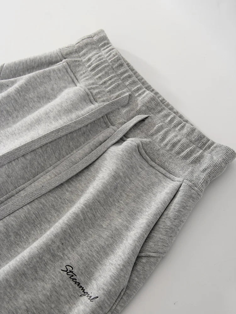 Women's Fleece Tracksuit Set – Zip-Up Hoodie & Wide-Leg Sweatpants | 2-Piece Lounge Set