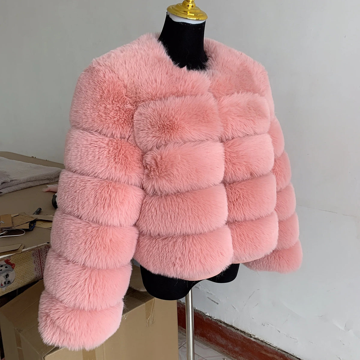 Women's Faux Fur Fluffy Jacket – Short Faux Fox Fur Coat | Sizes S–5XL