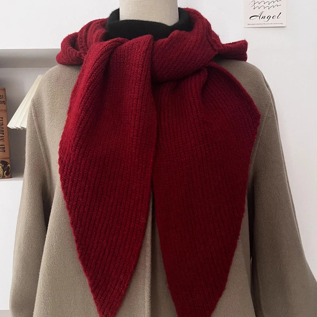 Women’s Knitted Hood Scarf – Warm Ribbed Winter Headwear