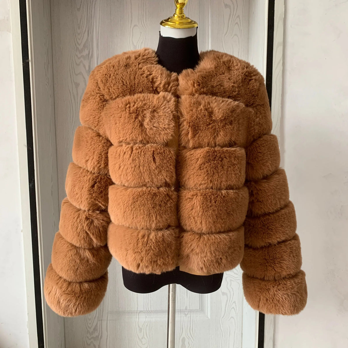 Women's Faux Fur Fluffy Jacket – Short Faux Fox Fur Coat | Sizes S–5XL