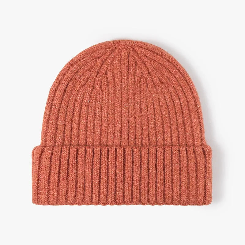 Unisex Thick Wool Knit Beanie Hat – Warm Winter Cap with Earflaps