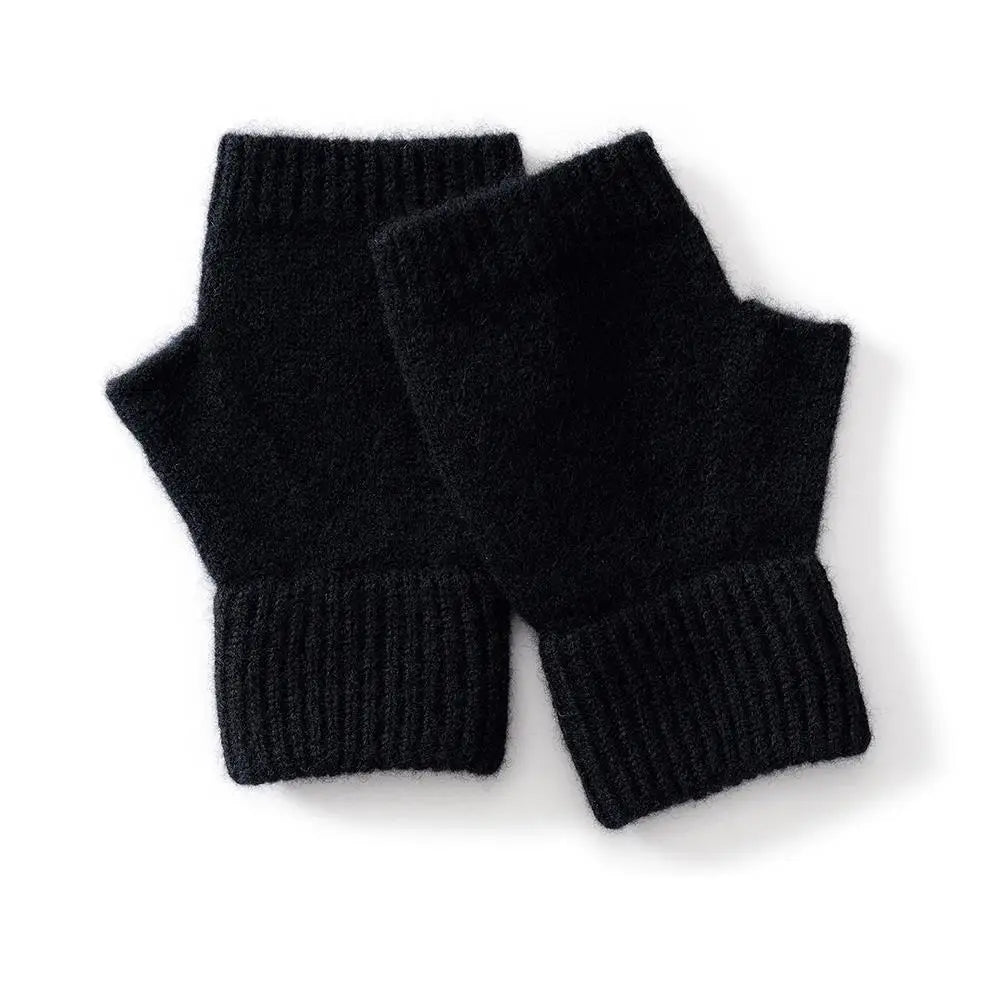 Cashmere Fingerless Gloves – Warm Knitted Winter Arm Warmers