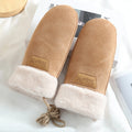 Women's Warm Suede Fleece Mittens – Thick Winter Gloves
