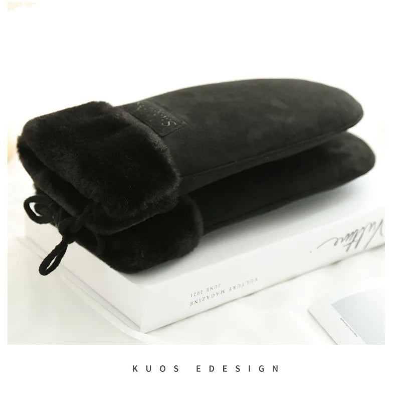 Women's Warm Suede Fleece Mittens – Thick Winter Gloves