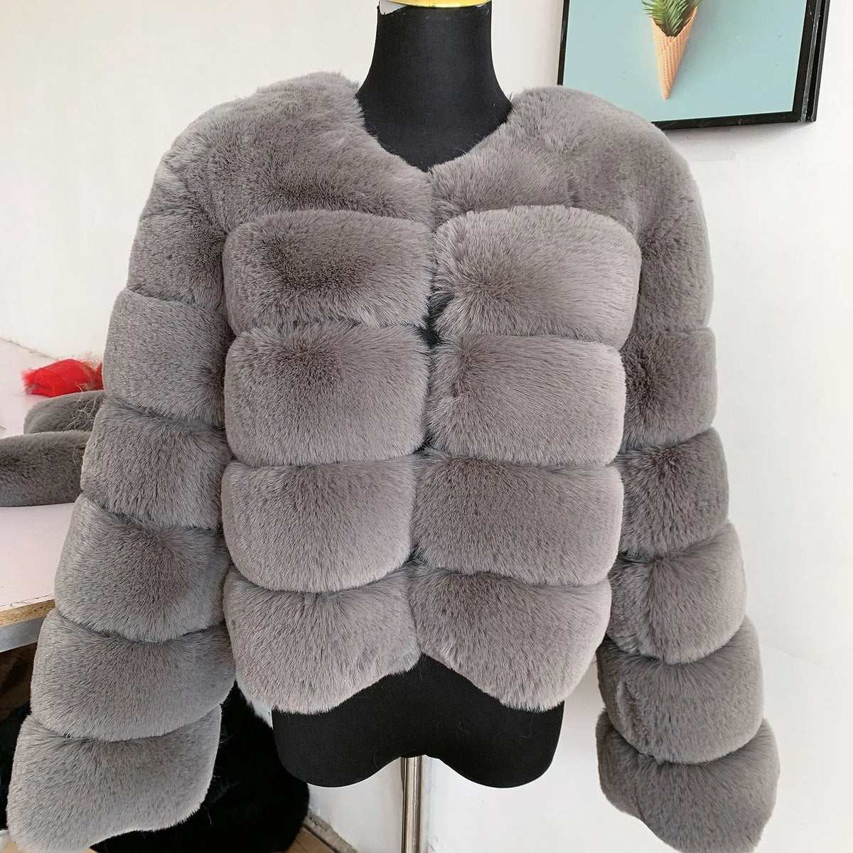 Women's Faux Fur Fluffy Jacket – Short Faux Fox Fur Coat | Sizes S–5XL