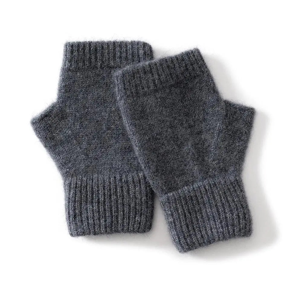 Cashmere Fingerless Gloves – Warm Knitted Winter Arm Warmers