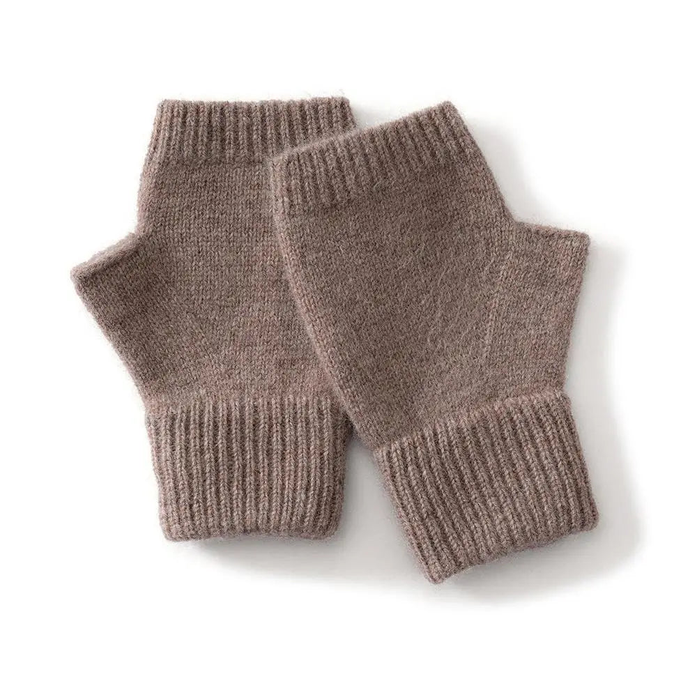 Cashmere Fingerless Gloves – Warm Knitted Winter Arm Warmers