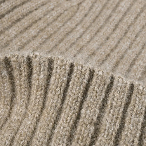 Unisex Thick Wool Knit Beanie Hat – Warm Winter Cap with Earflaps