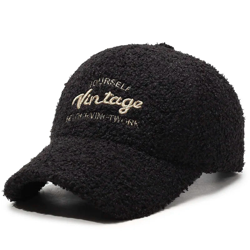 Women’s Teddy Plush Baseball Cap – Soft Warm Winter Cap