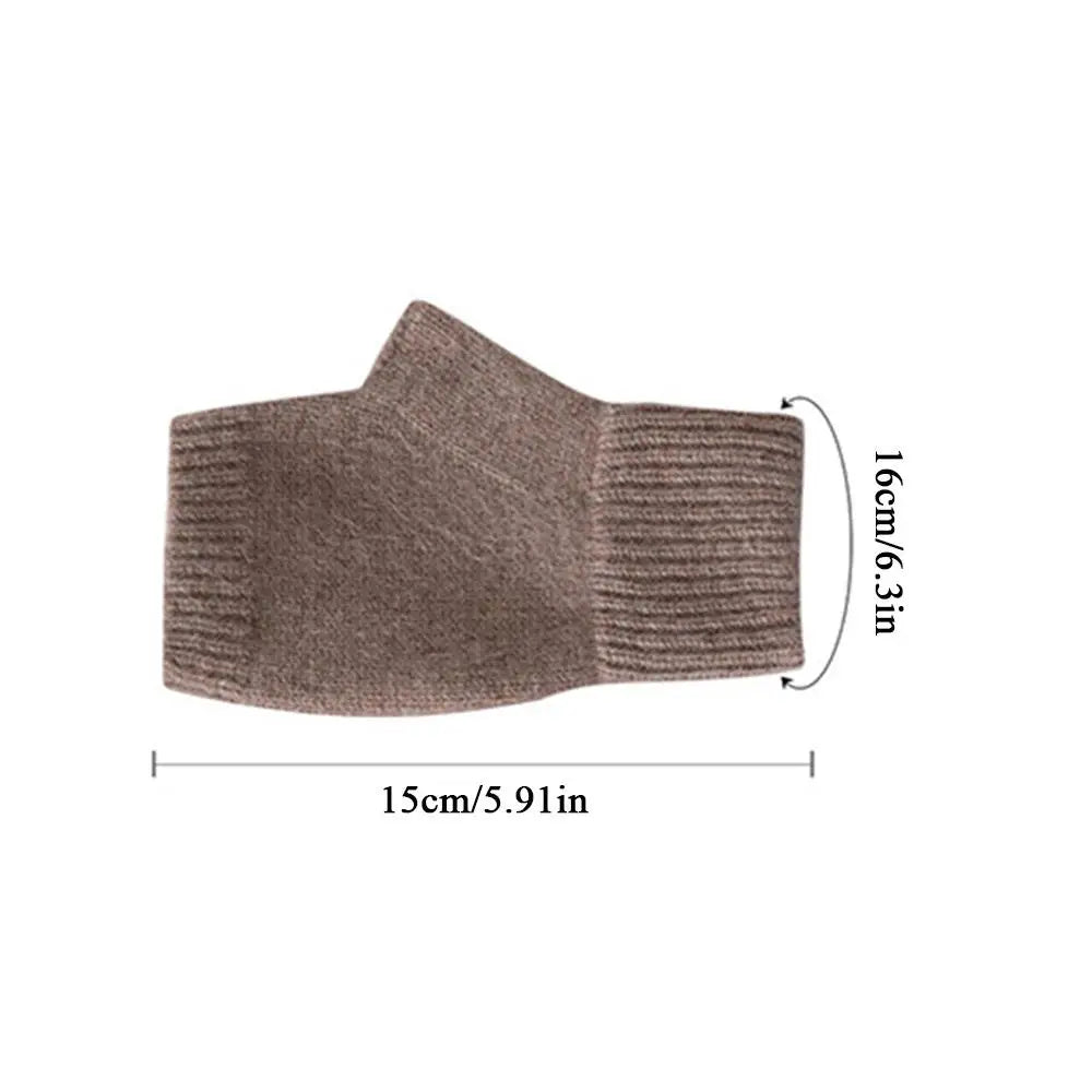 Cashmere Fingerless Gloves – Warm Knitted Winter Arm Warmers