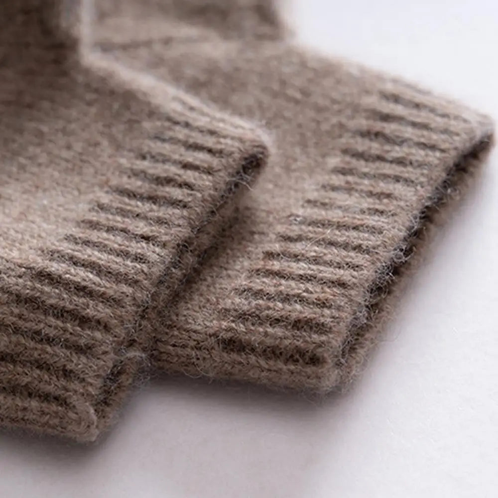 Cashmere Fingerless Gloves – Warm Knitted Winter Arm Warmers