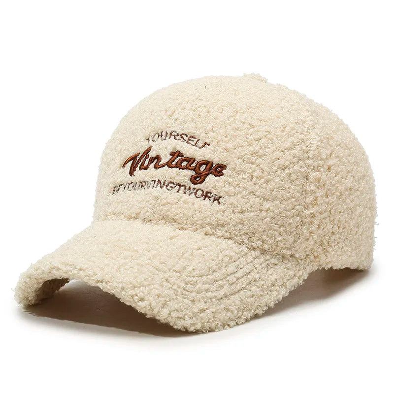 Women’s Teddy Plush Baseball Cap – Soft Warm Winter Cap