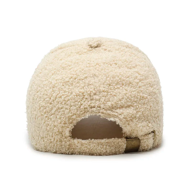 Women’s Teddy Plush Baseball Cap – Soft Warm Winter Cap