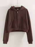 Women's Fleece Tracksuit Set – Zip-Up Hoodie & Wide-Leg Sweatpants | 2-Piece Lounge Set