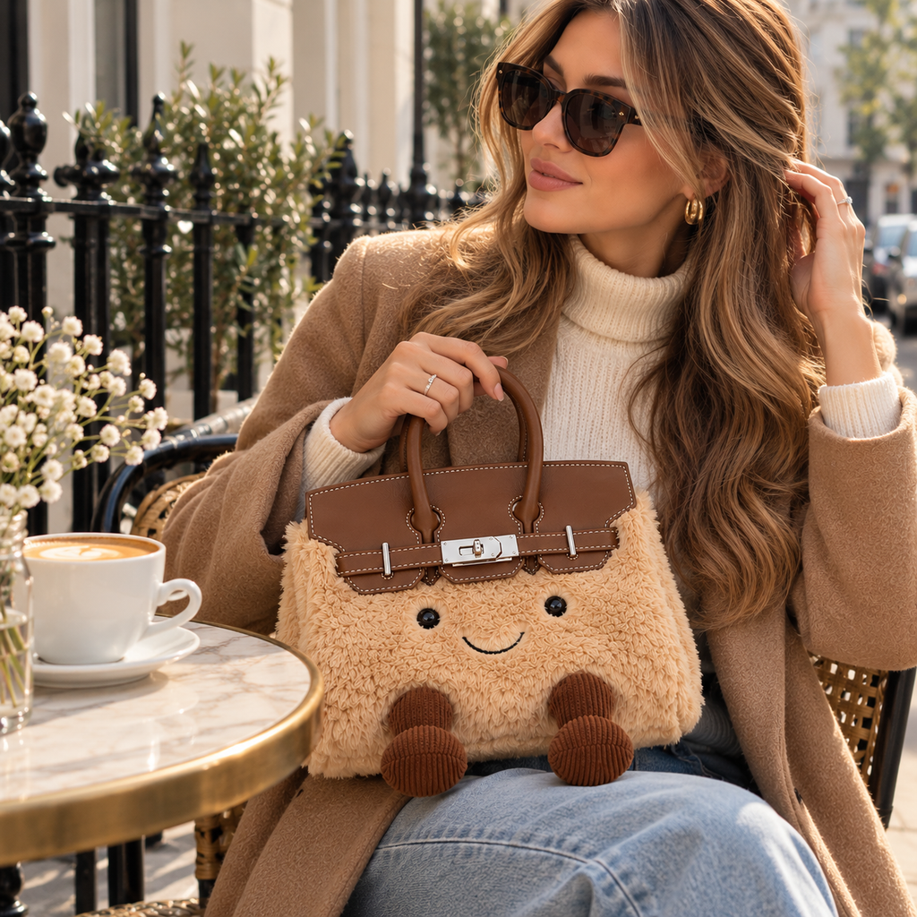 Women’s Plush Shoulder Bag – Soft Fluffy Adjustable Crossbody Bag