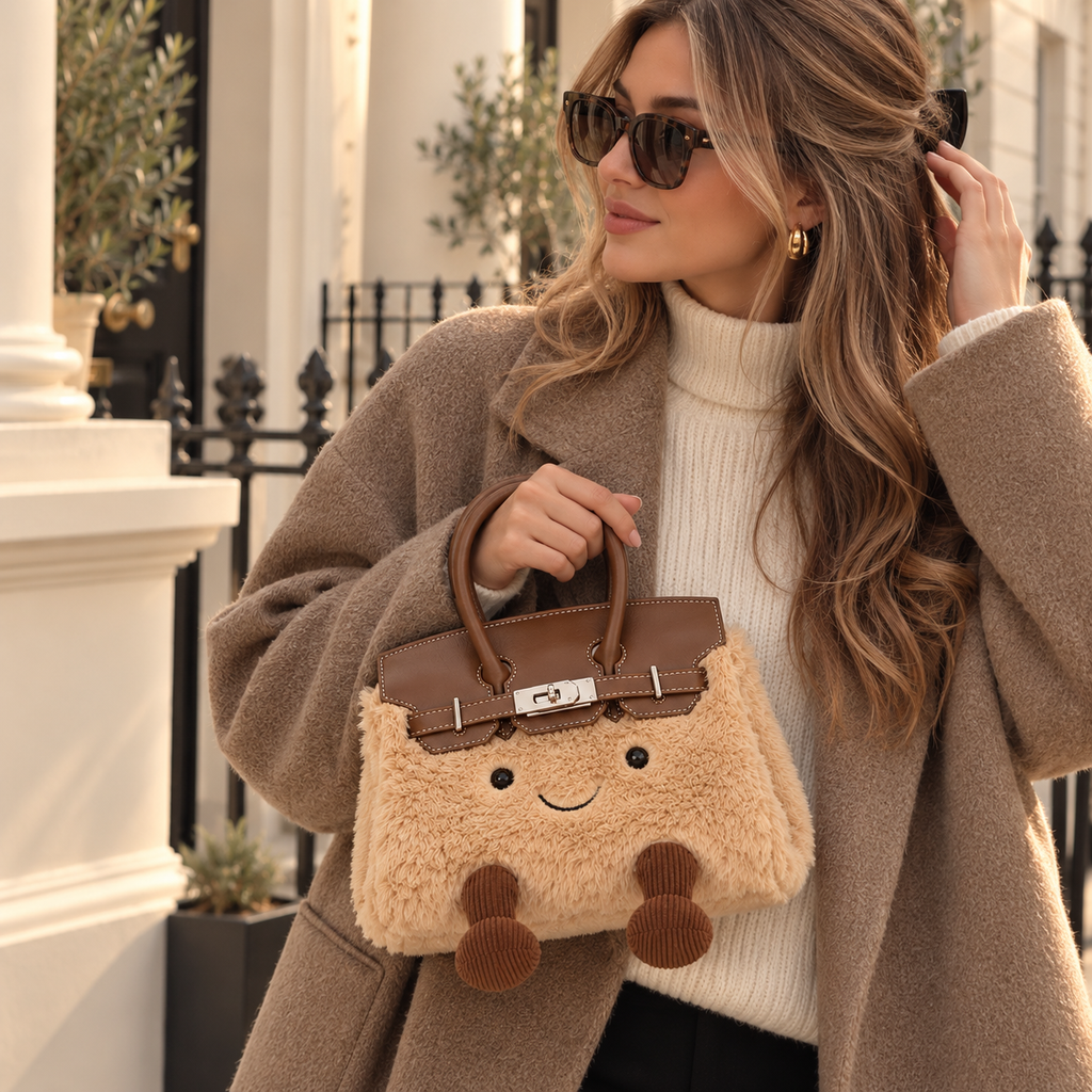 Women’s Plush Shoulder Bag – Soft Fluffy Adjustable Crossbody Bag