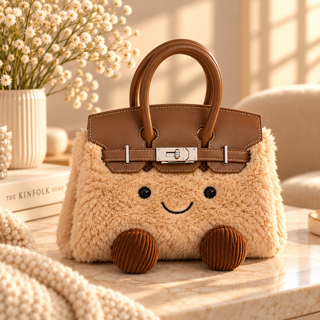 Women’s Plush Shoulder Bag – Soft Fluffy Adjustable Crossbody Bag